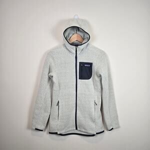 Patagonia Womens R1 Air Full Zip Hoody Size XS Wool White Fleece 40260